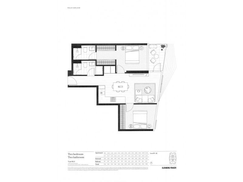 1211/9 Austin Street, Adelaide SA 5000 Floorplan