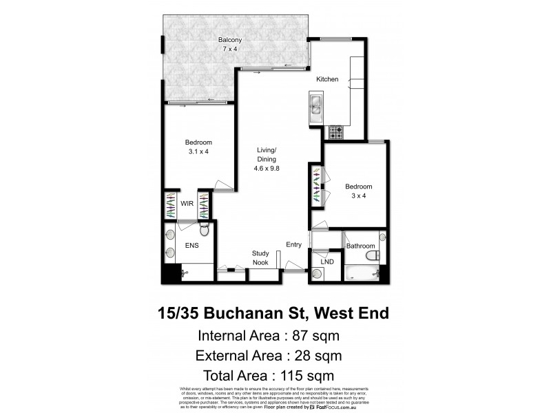 15/35 Buchanan Street, West End QLD 4101 Floorplan