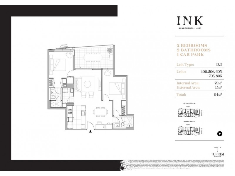 605/08 Donkin Street, West End QLD 4101 Floorplan