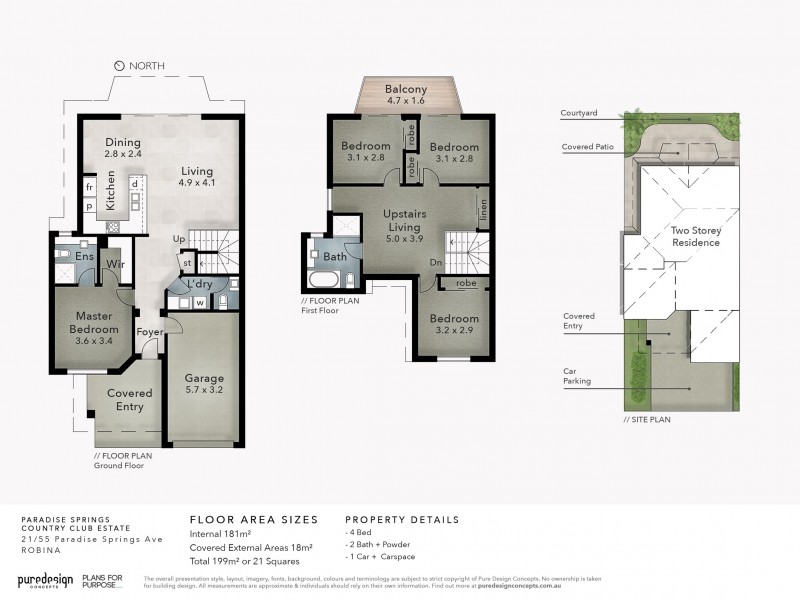 21/55 Paradise Springs Avenue, Robina QLD 4226 Floorplan