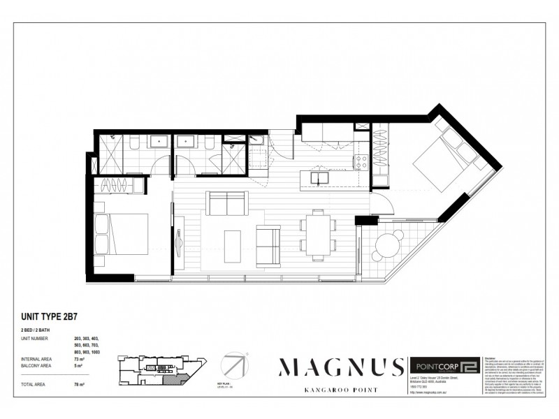 603/59 OConnell Street, Kangaroo Point QLD 4169 Floorplan