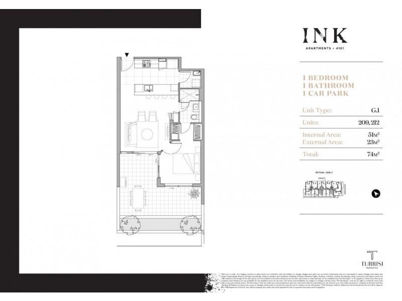 212/08 Donkin Street, West End QLD 4101 Floorplan