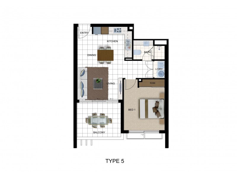 1bd / 70 Carl Street, Woolloongabba QLD 4102 Floorplan