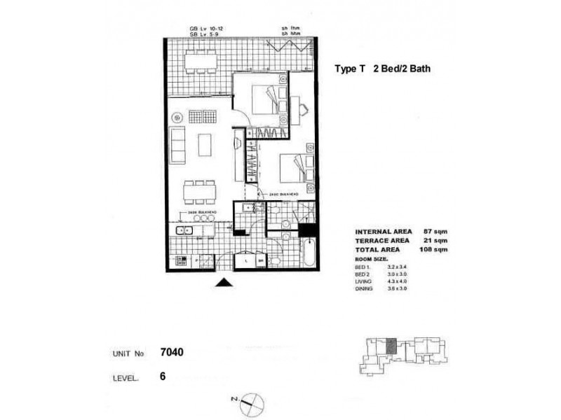 7WL6 / 7 Parkland Boulevard, Brisbane City QLD 4000 Floorplan
