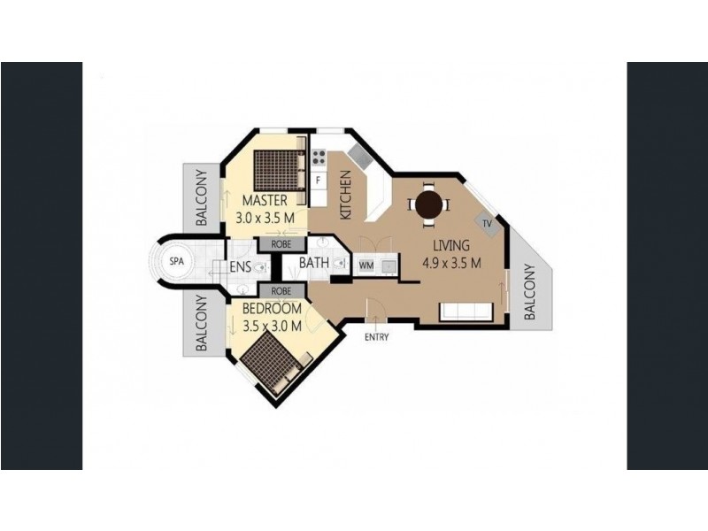 1301/7 Mallana St, Surfers Paradise QLD 4217 Floorplan