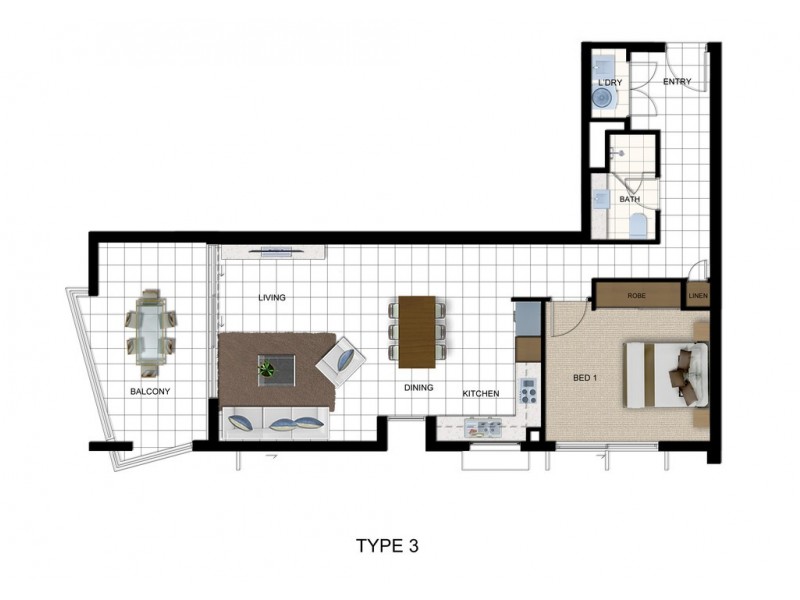1bd 06 / 70 Carl Street, Woolloongabba QLD 4102 Floorplan