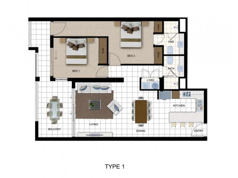 2bd / 70 Carl Street, Woolloongabba QLD 4102 Floorplan