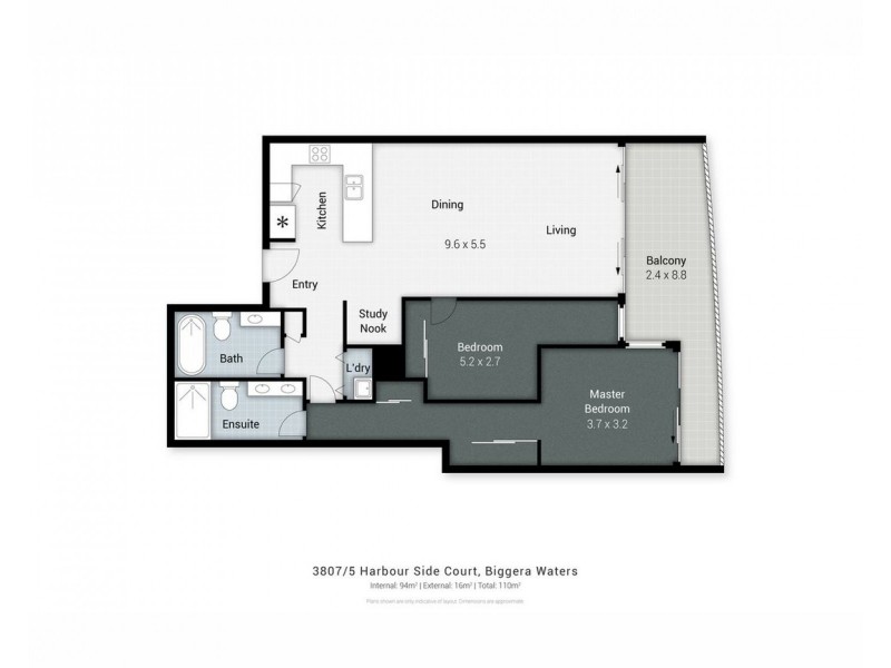 3807/5 Harbour Side Court, Biggera Waters QLD 4216 Floorplan