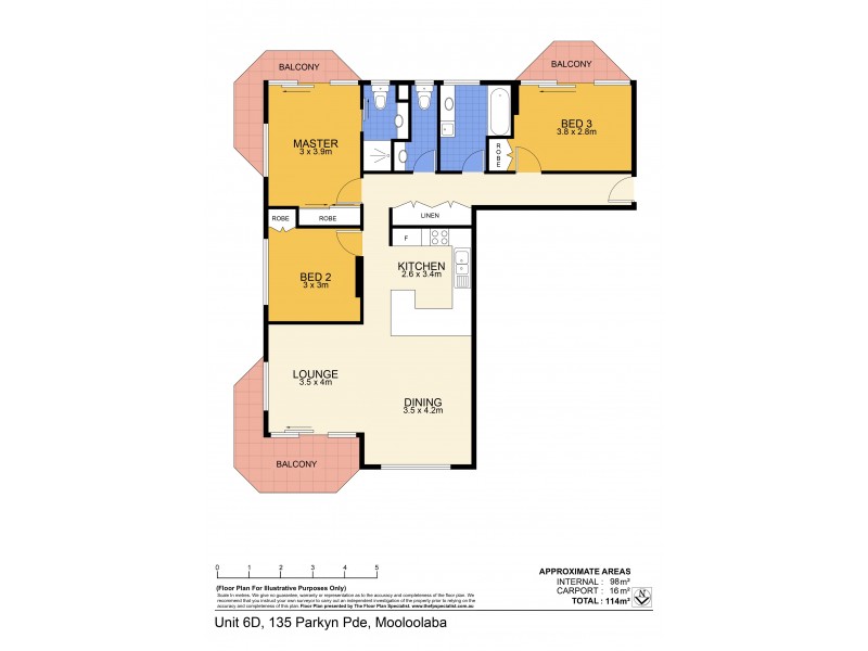 6D/135 Parkyn Parade, Mooloolaba QLD 4557 Floorplan