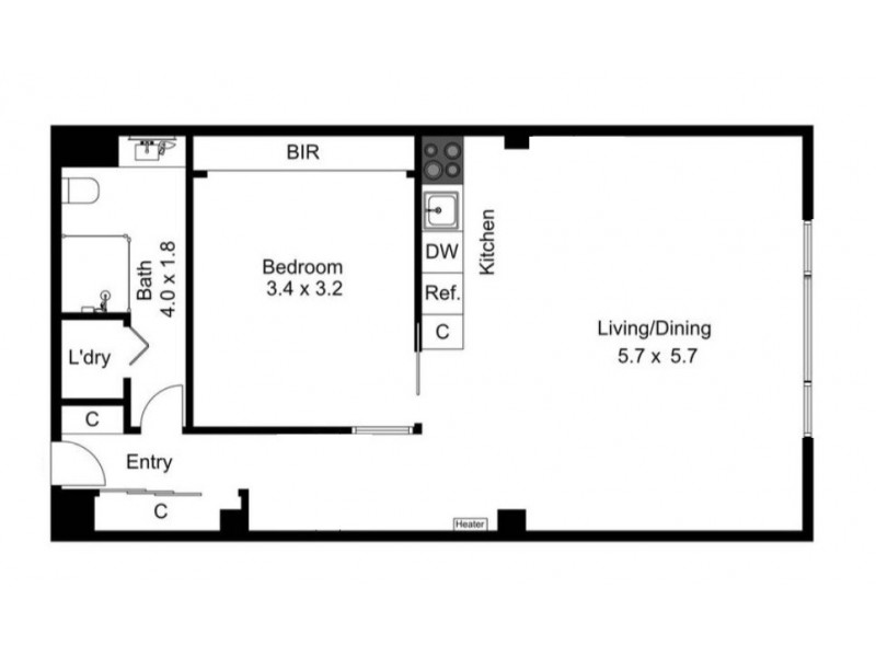 102/422 Collins Street, Melbourne VIC 3000 Floorplan