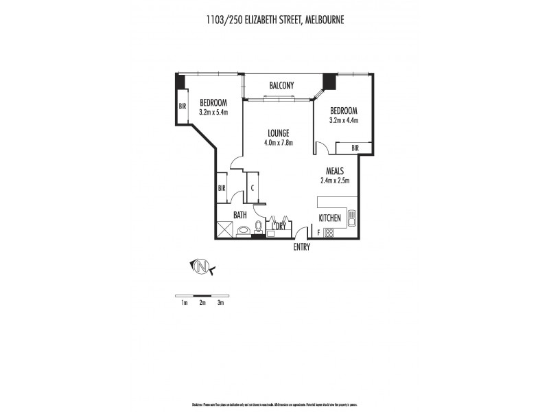 1103/250 Elizabeth Street, Melbourne VIC 3000 Floorplan