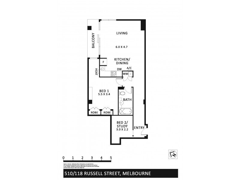 510/118 Russell Street, Melbourne VIC 3000 Floorplan