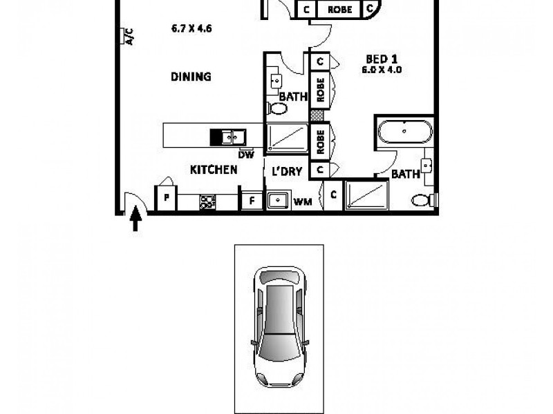 1204/118 Russell Street, Melbourne VIC 3000 Floorplan