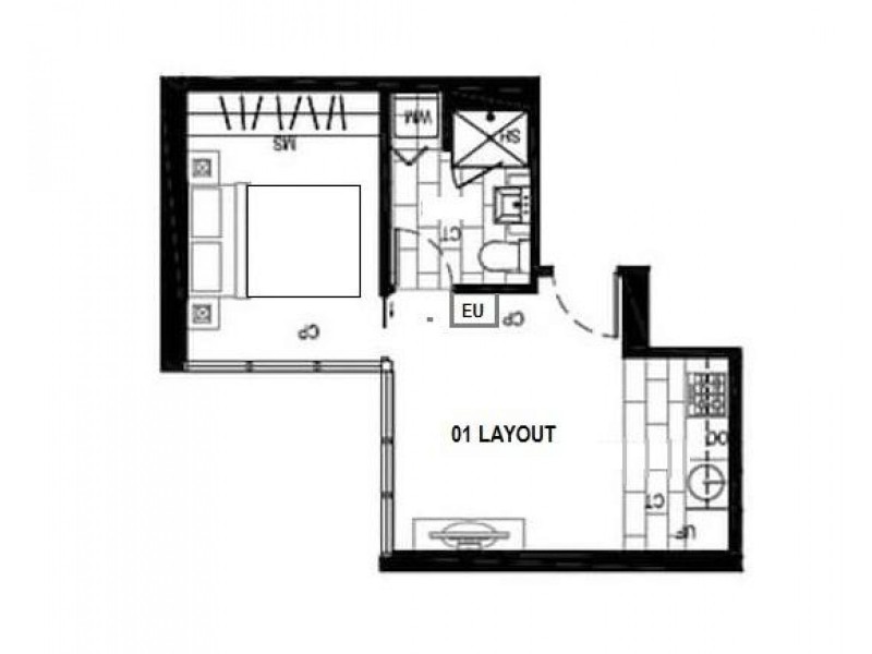 1201/33 Clarke Street, Southbank VIC 3006 Floorplan