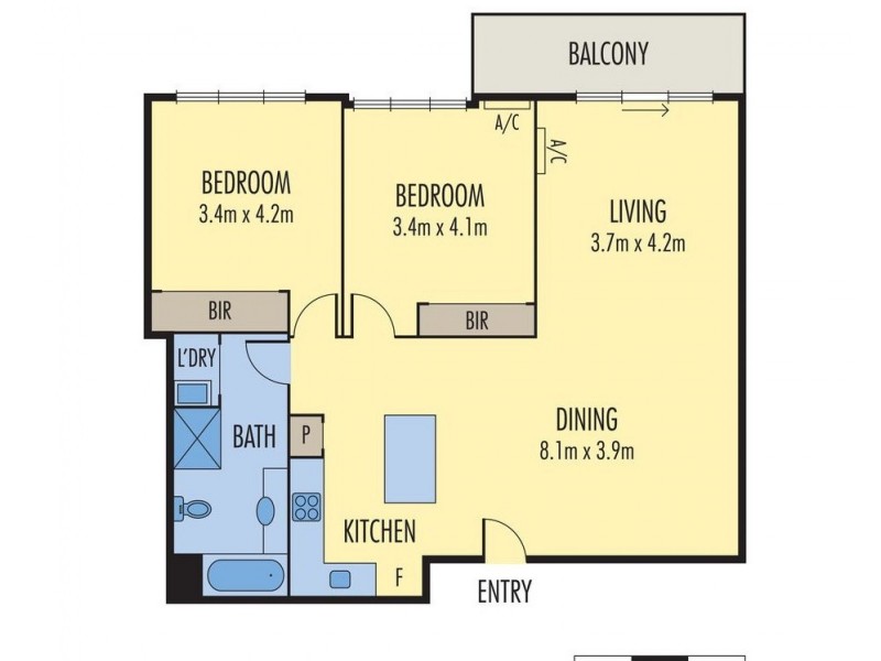 1229/422 Collins Street, Melbourne VIC 3000 Floorplan