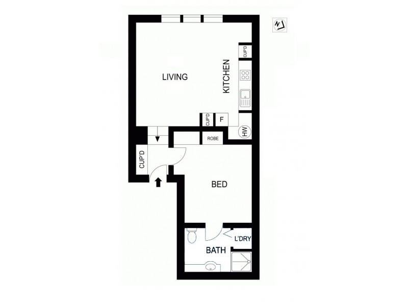 206/29 Market Street, Melbourne VIC 3000 Floorplan