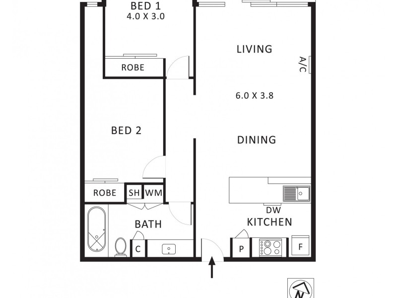 102/30 Wreckyn Street, North Melbourne VIC 3051 Floorplan