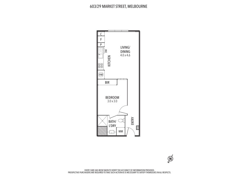 603/29 Market Street, Melbourne VIC 3000 Floorplan