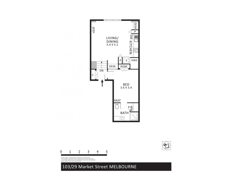103/29 Market Street, Melbourne VIC 3000 Floorplan