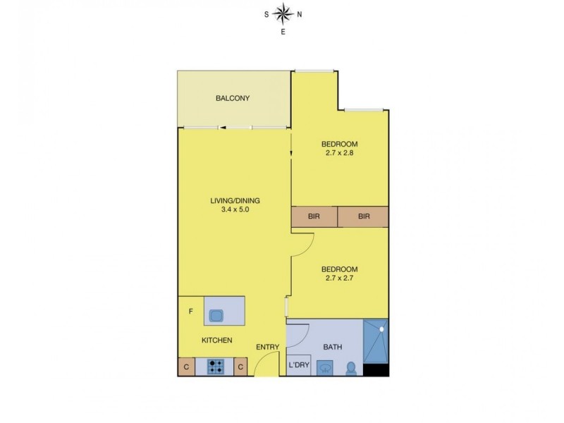 2310/33 MacKenzie Street, Melbourne VIC 3000 Floorplan