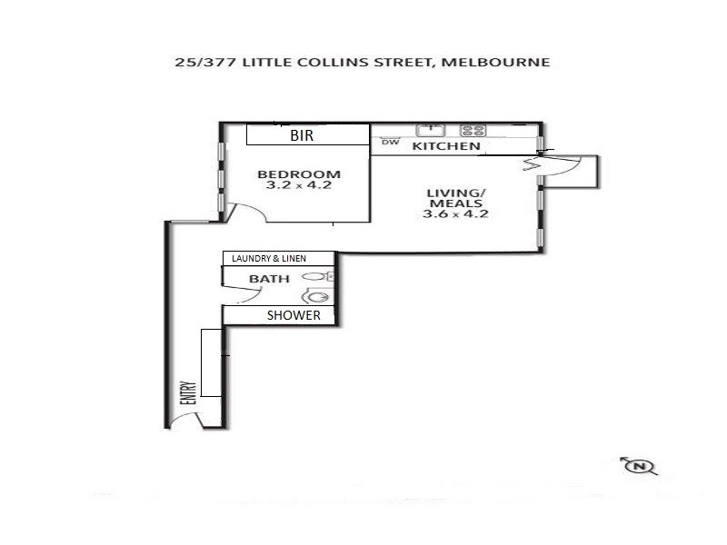 25/377 Little Collins, Melbourne VIC 3000 Floorplan