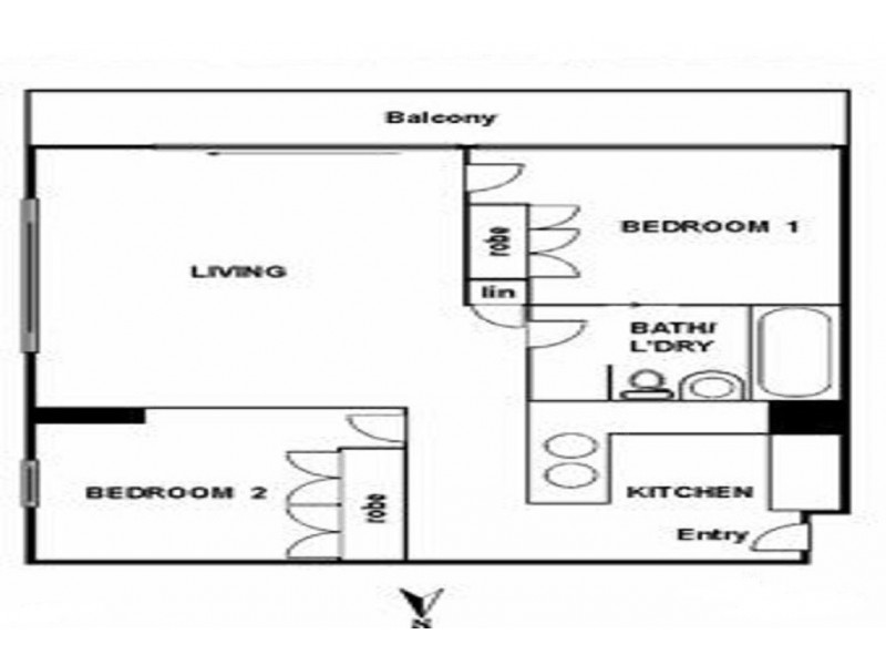 1611/620 Collins Street, Melbourne VIC 3000 Floorplan
