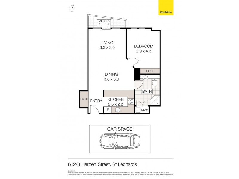 612/3 Herbert Street, St Leonards NSW 2065 Floorplan