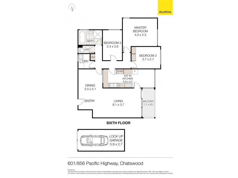 601/856 Pacific Highway (rear of the block), Chatswood NSW 2067 Floorplan