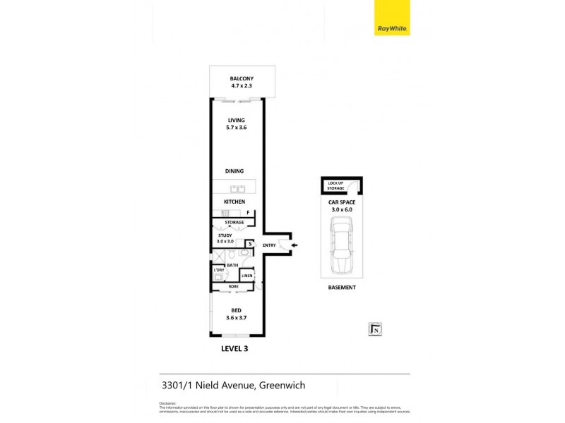 3301/1-8 Nield Avenue, Greenwich NSW 2065 Floorplan