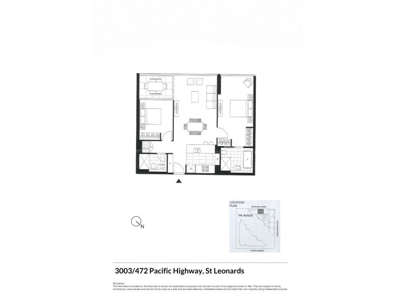 3003/486 Pacific Highway, St Leonards NSW 2065 Floorplan