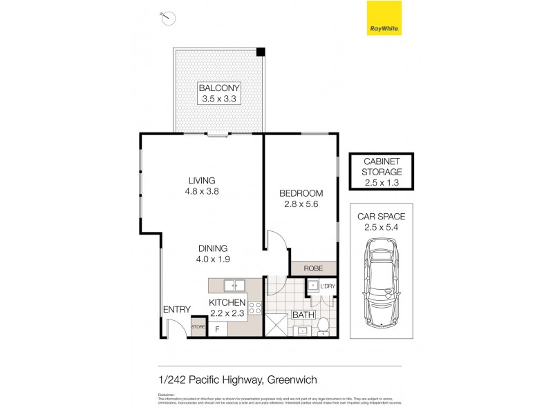 1/242 Pacific Highway, Greenwich NSW 2065 Floorplan