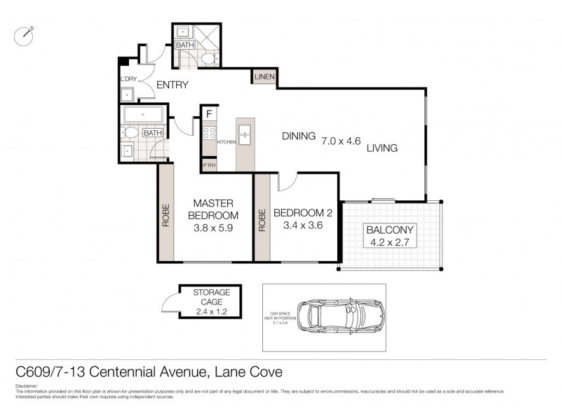 C609/7-13 Centennial Avenue, Lane Cove NSW 2066 Floorplan