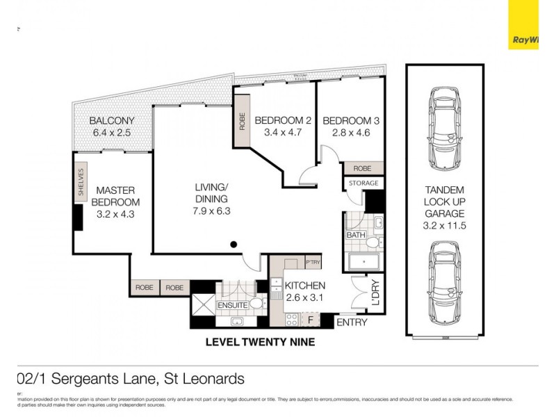 2902/1 Sergeants Lane, St Leonards NSW 2065 Floorplan