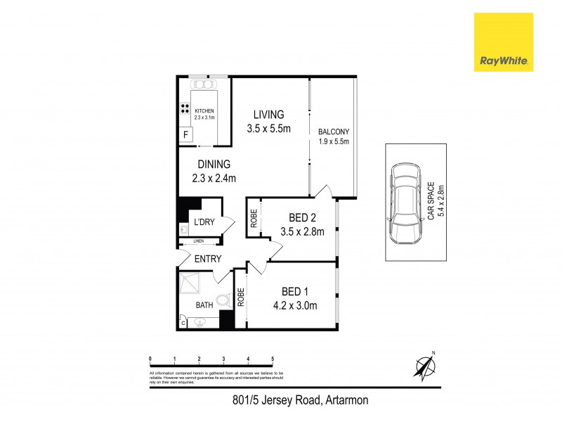 801/5 Jersey Road, Artarmon NSW 2064 Floorplan