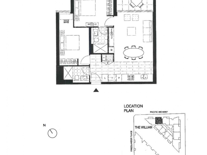 2408/472 Pacific Highway, St Leonards NSW 2065 Floorplan