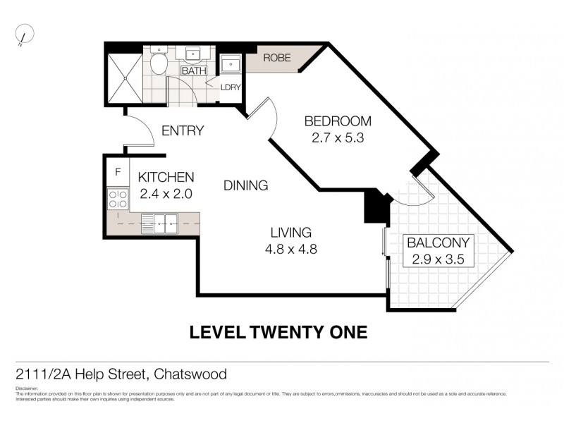 2111/2A Help Street, Chatswood NSW 2067 Floorplan