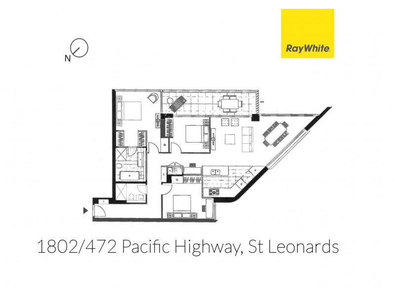 1802/472 Pacific Highway, St Leonards NSW 2065 Floorplan