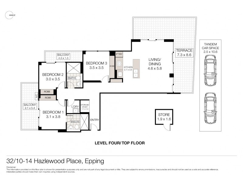 32/10-14 Hazlewood Place, Epping NSW 2121 Floorplan