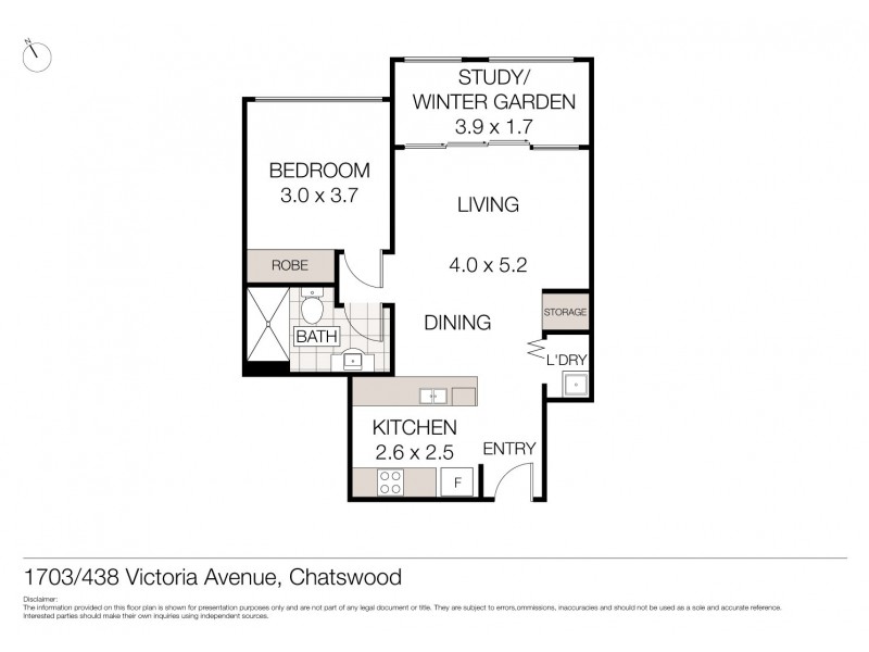 1703/438 Victoria Avenue, Chatswood NSW 2067 Floorplan