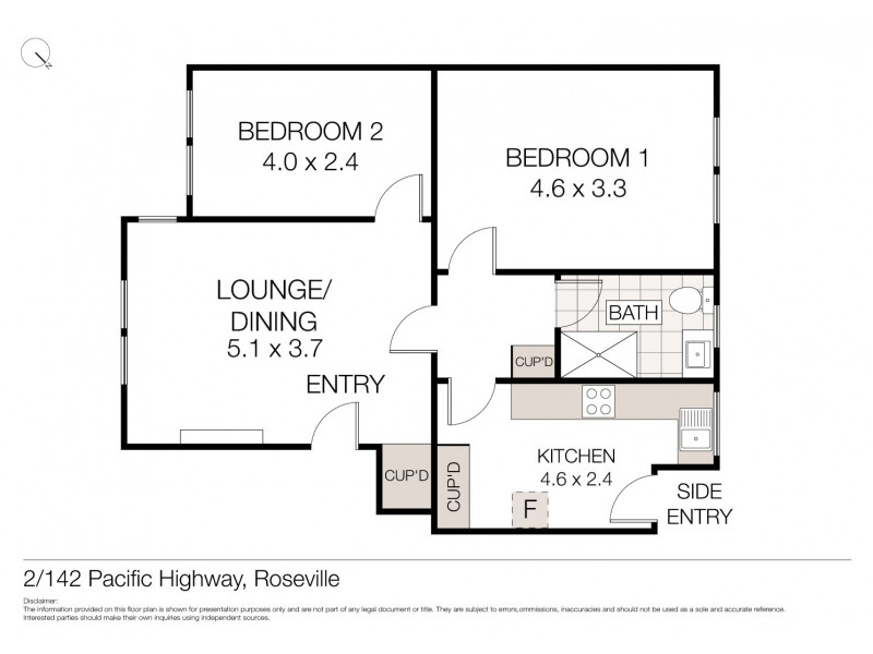 2/142 Pacific Highway, Roseville NSW 2069 Floorplan