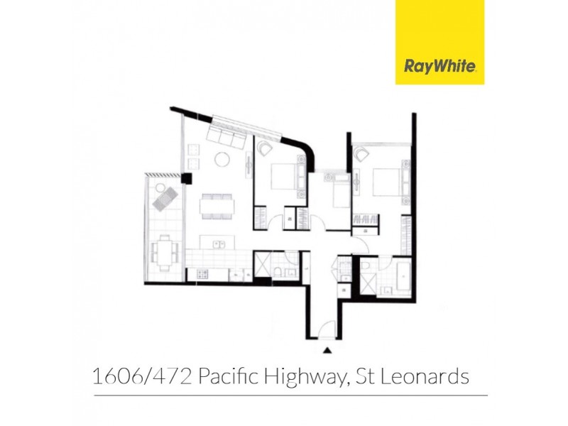 1606/486 Pacific Highway (rear of the block), St Leonards NSW 2065 Floorplan