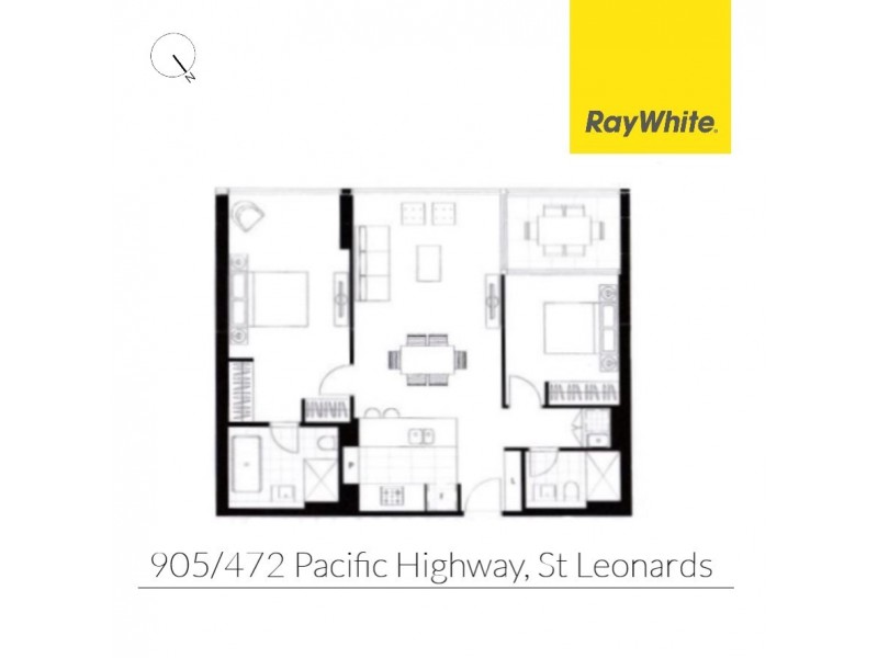 905/472 Pacific Highway, St Leonards NSW 2065 Floorplan