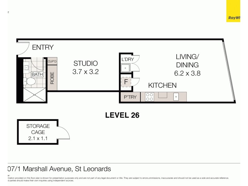 2607/1 Marshall Avenue, St Leonards NSW 2065 Floorplan