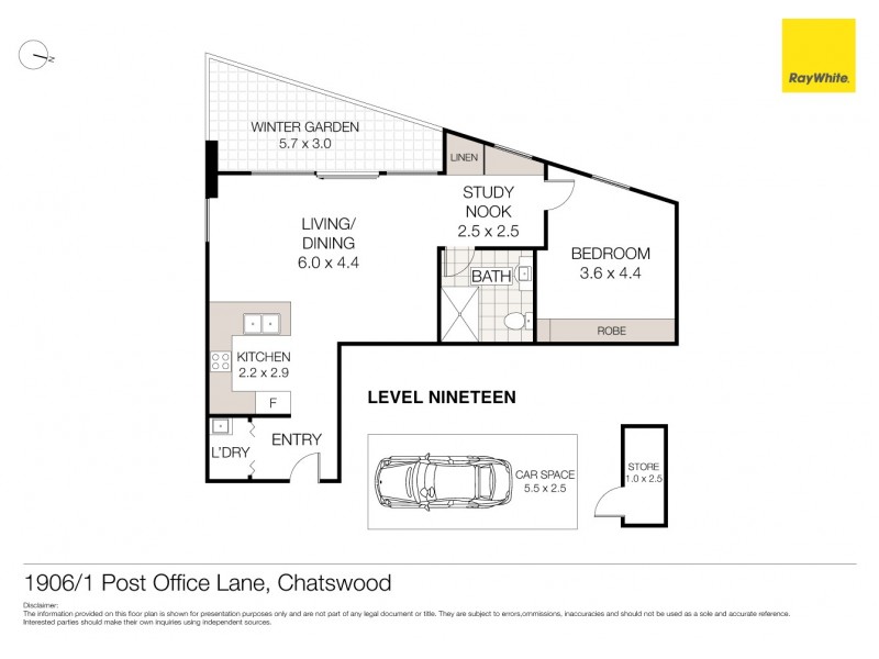 1906/1 Post Office Lane, Chatswood NSW 2067 Floorplan