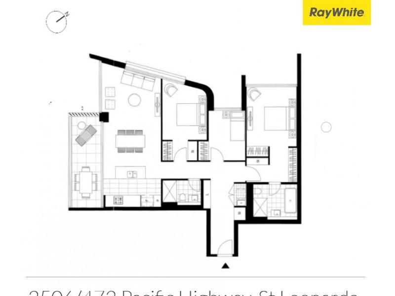 2506/486 Pacific Highway, St Leonards NSW 2065 Floorplan