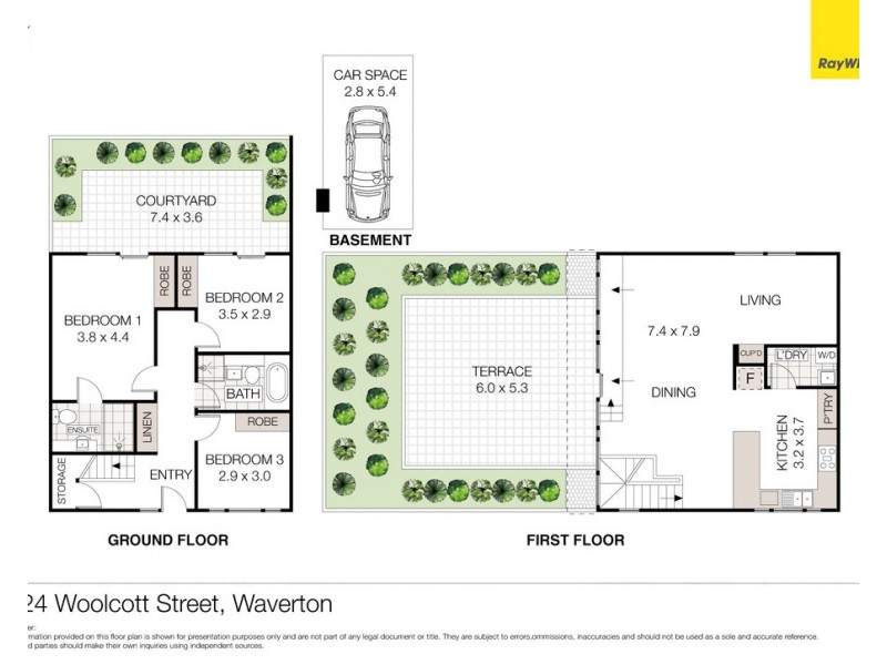 3/24 Woolcott Street, Waverton NSW 2060 Floorplan