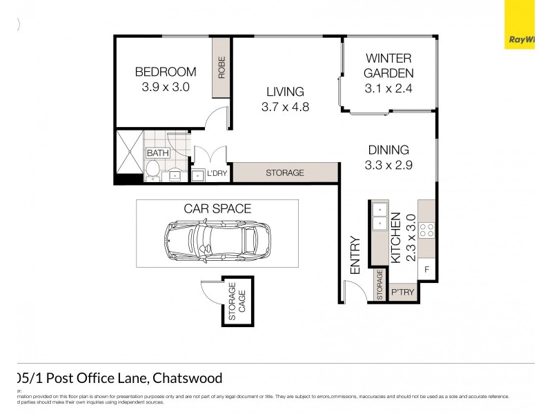 1705/1 Post Office Lane, Chatswood NSW 2067 Floorplan
