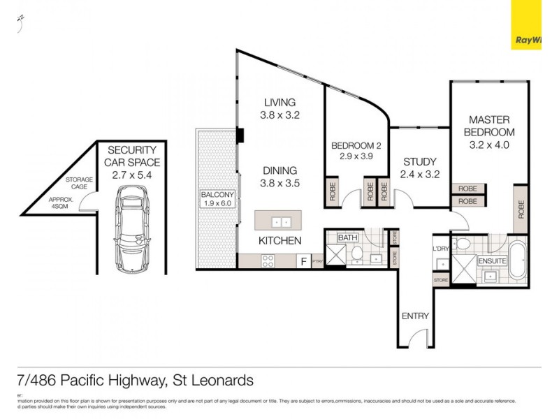 907/486 Pacific Highway, St Leonards NSW 2065 Floorplan