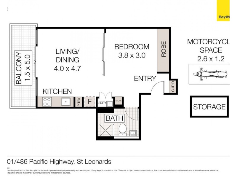 1201/486 Pacific Highway, St Leonards NSW 2065 Floorplan