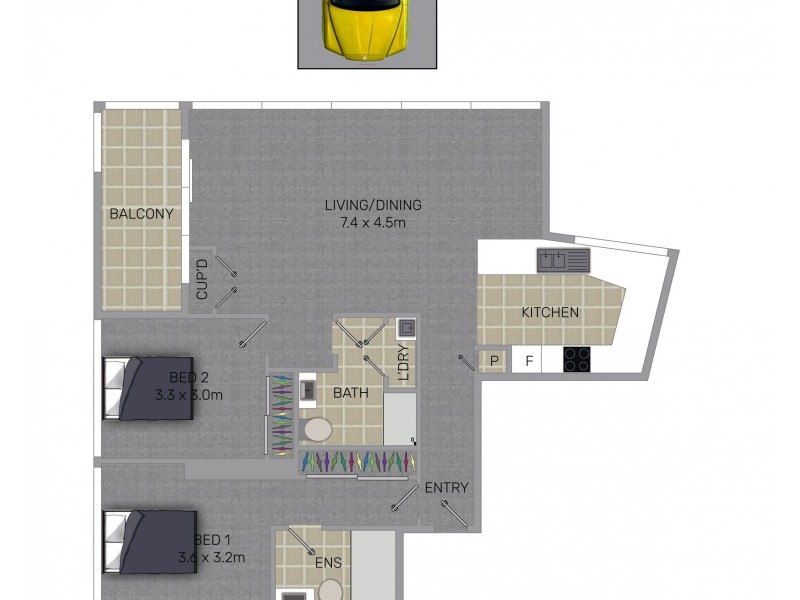 2707/69 Albert Avenue, Chatswood NSW 2067 Floorplan